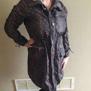 NWOT Michael Kors Snakeskin Long Rain Jacket