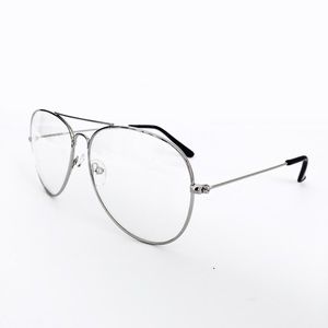 CLEAR AVIATOR GLASSES W/SILVER FRAME