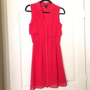 Red/orange dress w/elastic waist