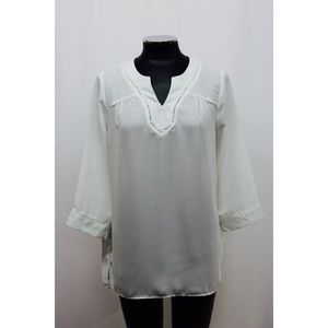 Maison Jules Blouse 3/4 Sleeve Split Neck