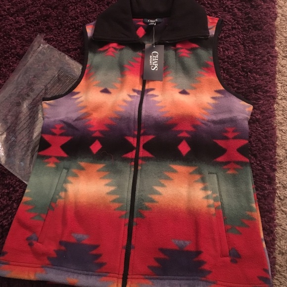 Southwestern style fleece vest.