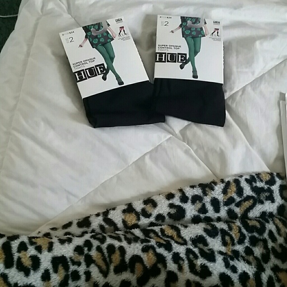 2 Pairs Black Opaque Tights Sz 2