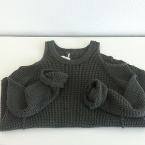 Free People Cutout Shoulder Sweater