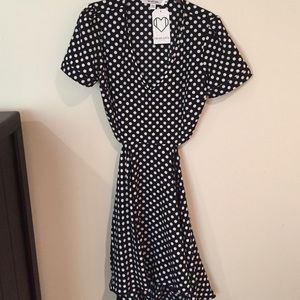 Open back polka dot dress