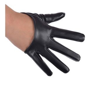 Faux Leather Half Finger/ Half Palm Gloves