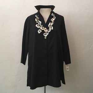 XL Boutique Brand Black Button-Up NWTR