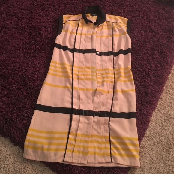 Striped sleeveless button down dress.