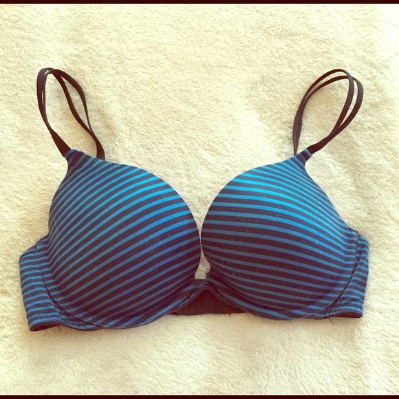 Victoria's Secret Black & Blue Striped Bra