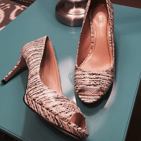 Patterned Leather Enzo Angiolini Peep-Toes