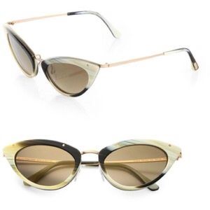 On Hold*Tom Ford Grace Cat Eye Horn Frame Sunnies