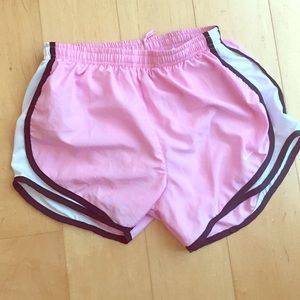Nike tempo light pink running shorts, never worn