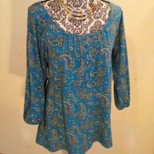 Stretchy blue boho shirt size L