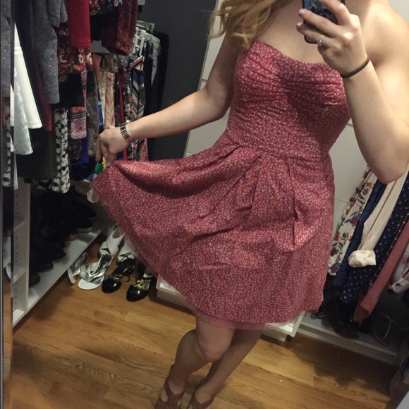 American Eagle Deep Pink Floral Sundress