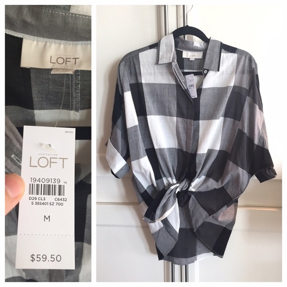 LOFT Tops - Loft gingham plaid shirt LOFT Tops - Loft gingham plaid shirt