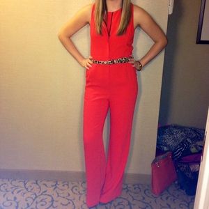 Rachel Roy racer back jumpsuit with front zipper