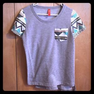 Tribal sequin grey shirt