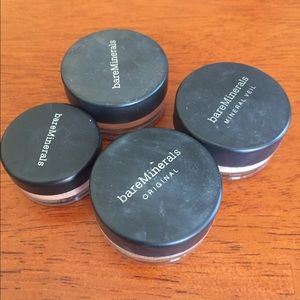 A bronzer, mineral veil, concealer and foundation