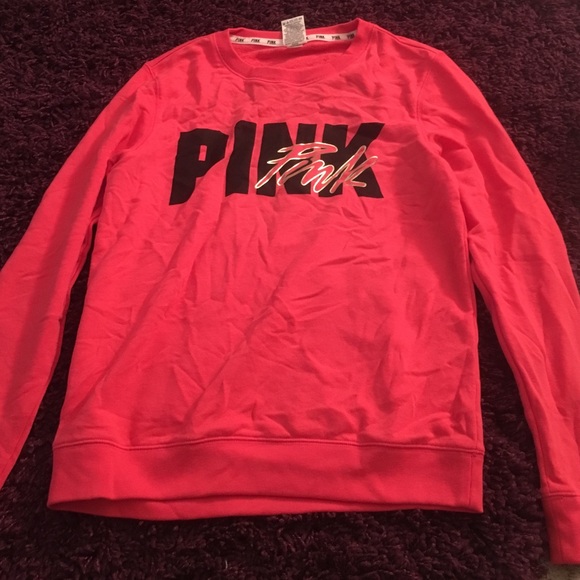 Bright coral Pink sweatshirt.