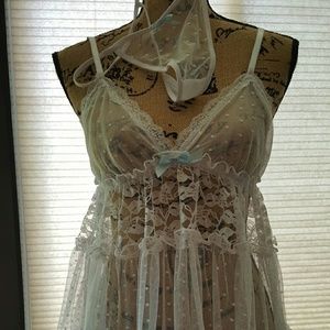 GORGEOUS  White Teddy with thong.