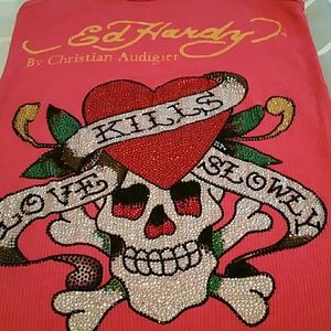 Ed hardy muscle tank with crystals