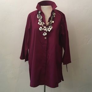 XL Boutique Brand Plum Button-Up NWTR