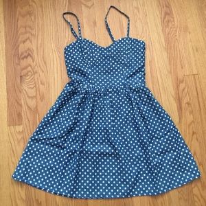 Denim polkadot dress