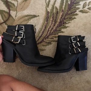 Charlotte Russe Black leather booties