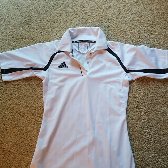 Adidas white climacool polo