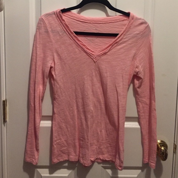 INC Light Pink Long Sleeve V-Neck