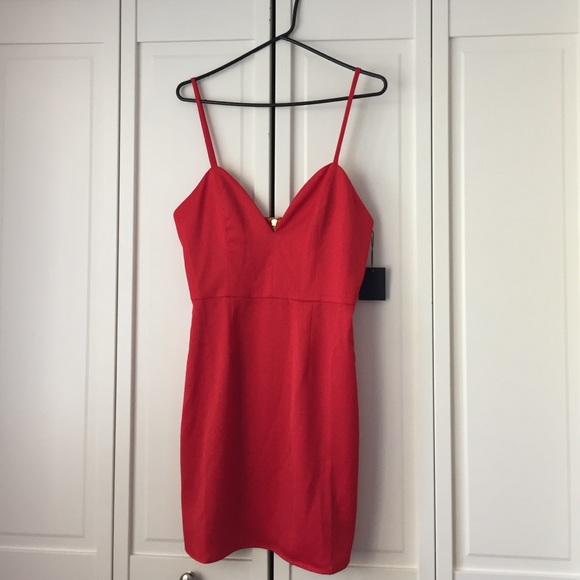 NBD red bodycon dress