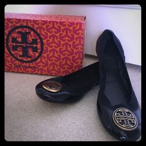 Tory Burch Navy Patent Flats