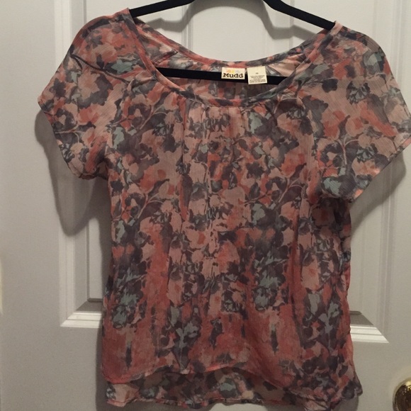 Mudd Sheer Floral Top