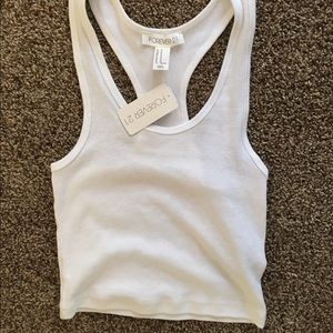 NEW Never worn F21 White Cropped Racerback