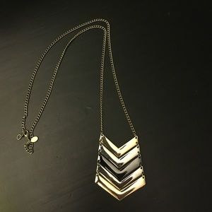 Long triple-toned Chevron Necklace (Express)