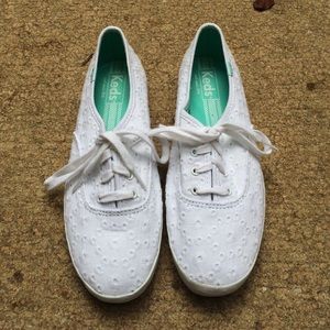White lace floral Keds
