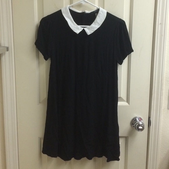 Black dress with cute white collar