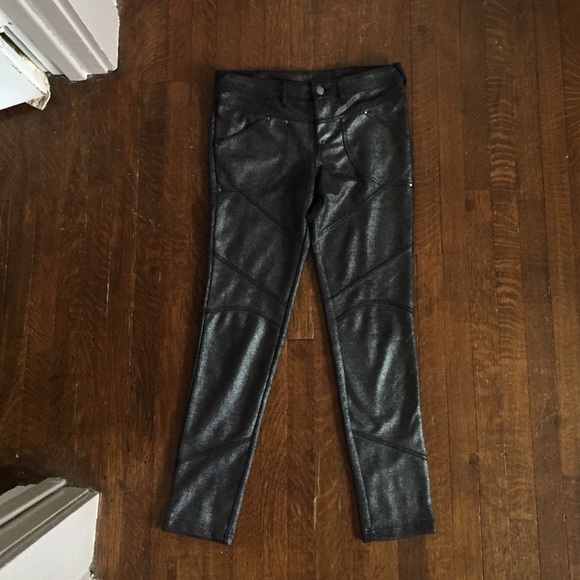 Free People black shimmer skinny pants