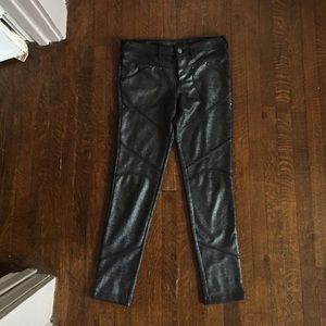 Free People black shimmer skinny pants