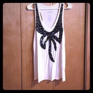 White and Black Sequin tank top