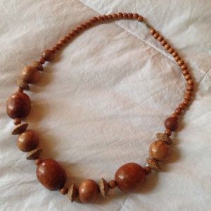 Vintage wood bead necklace