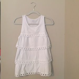 Ann Taylor Loft white eyelet top