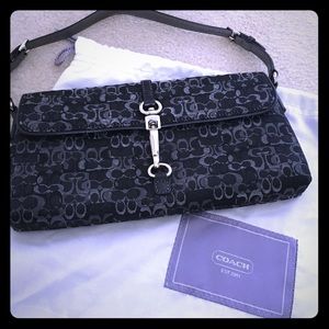 Coach Black metallic evening shoulder bag