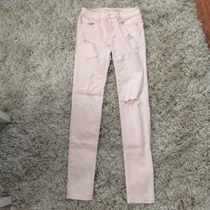 American eagle super stretch light pink jeans