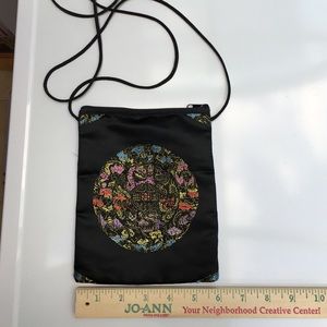 Red Venus satin embrdr shoulder purse NWOT