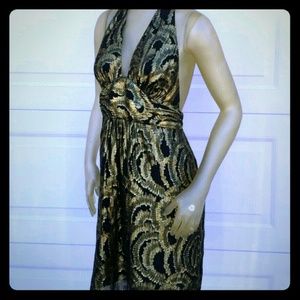 Milly New York Gold Halter Dress