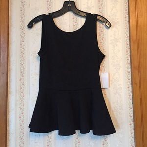 Black peplum top with floral design size small