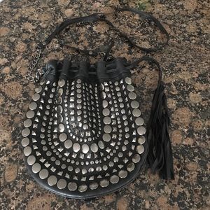 Studded Tasseled Crossbody Bag