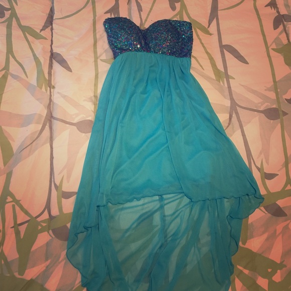 Turquoise sequin dress size 3.