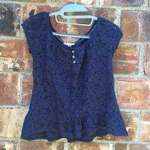 Navy blue lace t-shirt