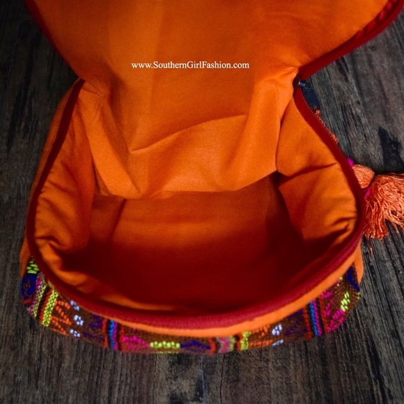 ETHNIC BAG Embroidered Bohemian Makeup Tote Travel - Picture 3 of 4